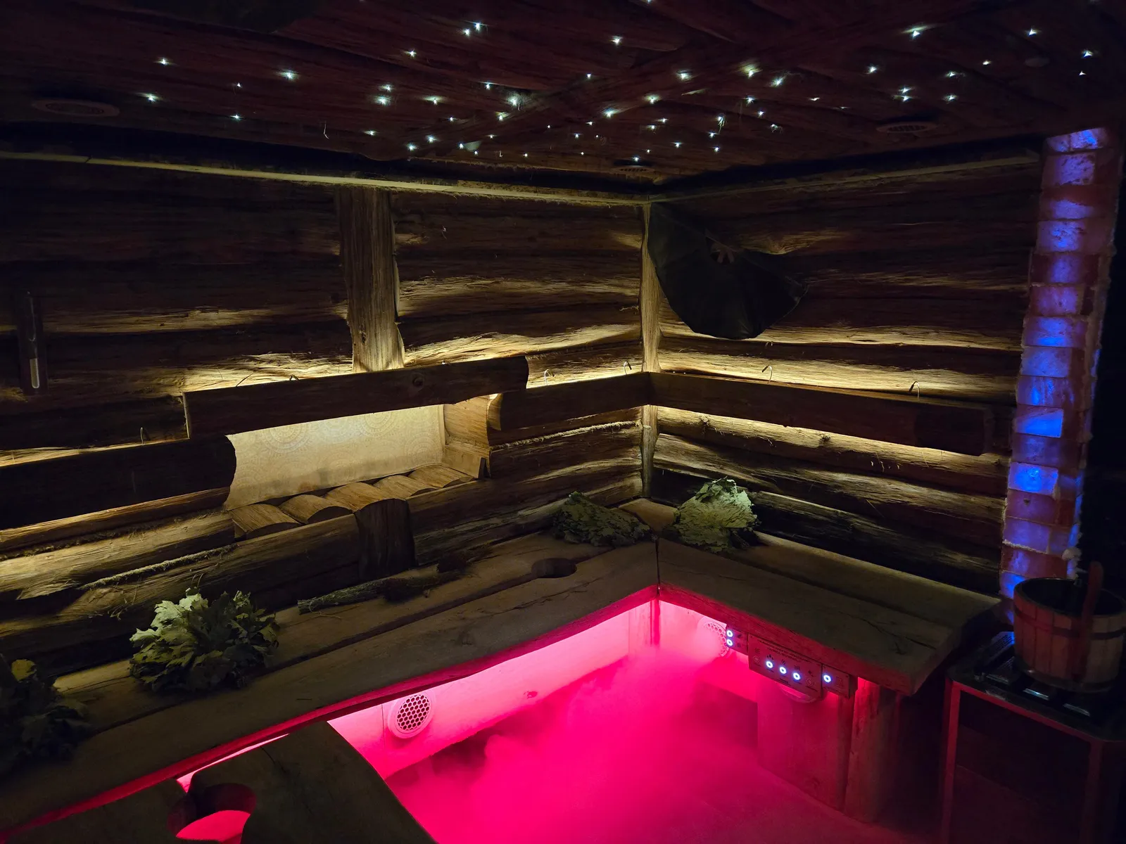 Plunge pool under a starry ceiling